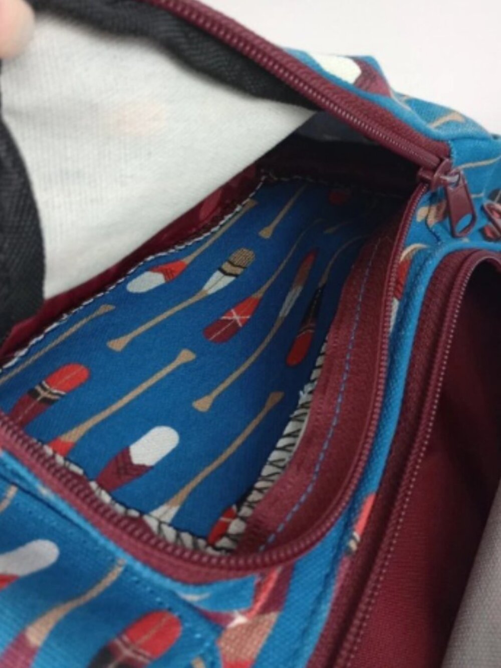 Kavu Rope Sling Bag Turquoise Row House Backpack Paddle Novelty Print - Picture 7 of 10